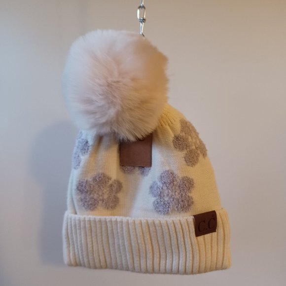 C.C Accessories - NWT C.C Lavender Flower Pom Hat